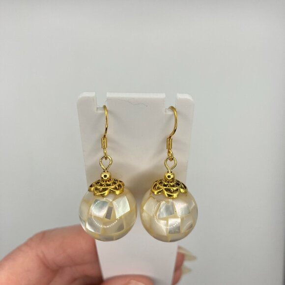 Gorgeous 16mm Mother of Pearl Earrings made with 316 Stainless Steel Hypo Hooks - Picture 8 of 15